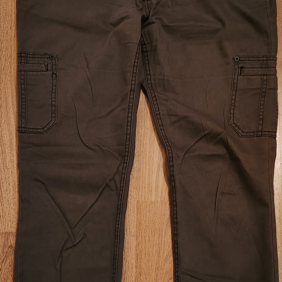 Mudd Cargo Stretch Skinny Straight Leg Khaki Pants Brown 9 - Picture 3 of 8